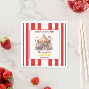 Carnival Circus Show & Animals Birthday  Napkins