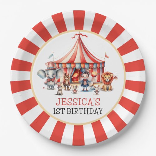 Carnival Circus Show  Animals Birthday Party Paper Plates