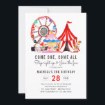 Carnival Circus Show Join the Fun Kid Birthday Invitation<br><div class="desc">Modern Circus Carnival Festival Show Kid Birthday Invitation</div>