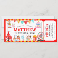 Carnival Circus Show Ticket Entrance Kids Birthday