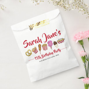 Carnival Circus State Fair Foods Birthday Party Favor Bag