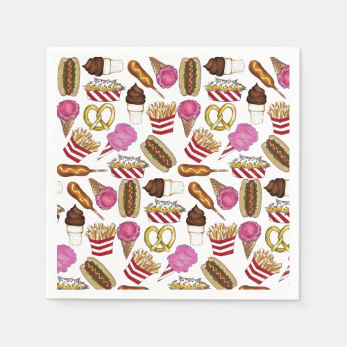 Carnival Circus State Fair Foods Birthday Party Napkins