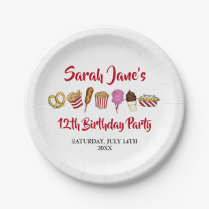 Carnival Circus State Fair Foods Birthday Party Paper Plates