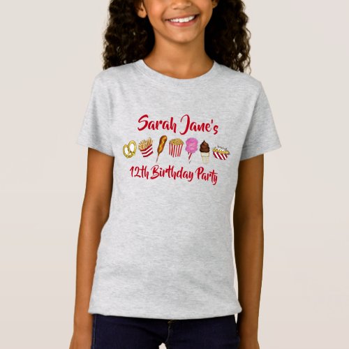 Carnival Circus State Fair Foods Birthday Party T_Shirt