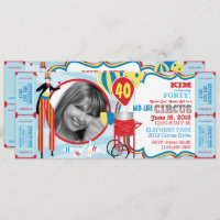 Carnival Circus Stilt Walker Birthday Invitation