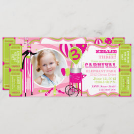 Carnival Circus Stilt Walker Birthday Invitation