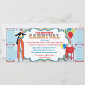 Carnival Circus Stilt Walker Birthday Invitation (Back)