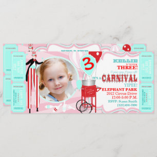 Carnival Circus Stilt Walker Birthday Invitation