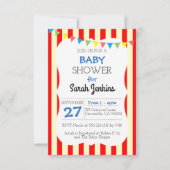 Carnival Circus Stripe Baby Shower Invitation (Front)