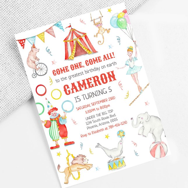 Carnival Circus Theme Birthday Invitation (Creator Uploaded)