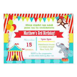 circus party invitations free templates
