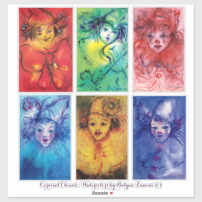 CARNIVAL CLOWNS COLLECTION Venetian Masquerade Sticker (Sheet)