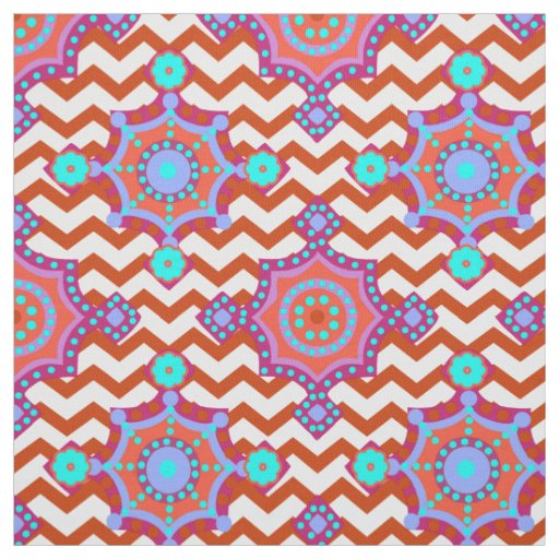 Carnival Colors | Chevron Boho Pattern Fabric