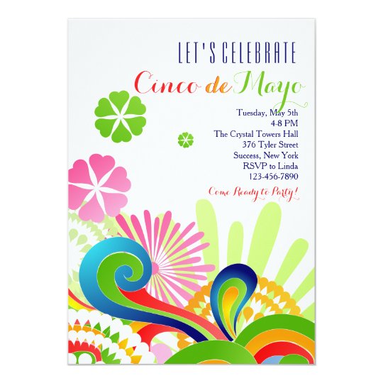 carnival colors cinco de mayo invitation zazzle com