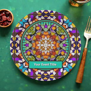 Carnival Colors Mosaic for Happy Occasion Paper Plates