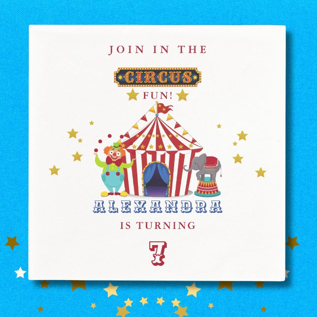 Carnival Come All Big Top Circus Birthday Napkins (Creator Uploaded)
