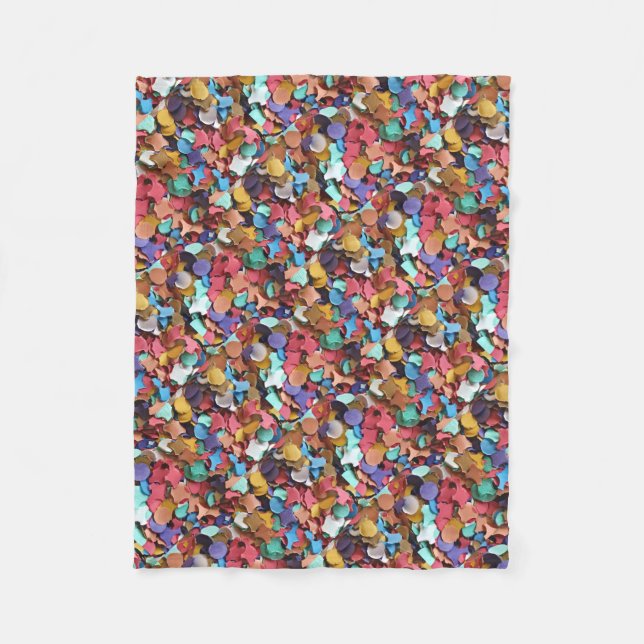 Carnival Confetti Colorful Paper Pieces Party Fun Fleece Blanket (Front)