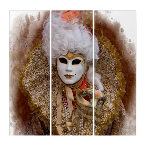 Carnival Costume Portrait Venice Triptych
