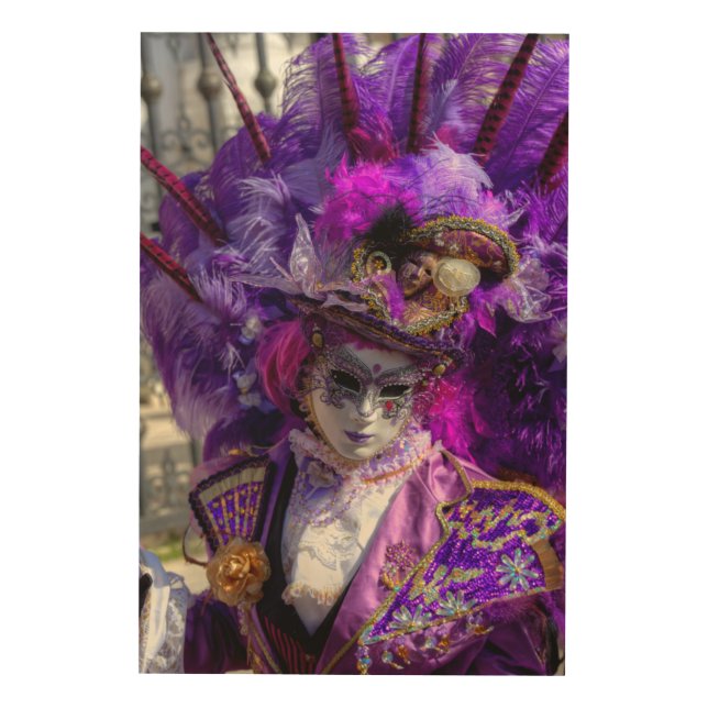 Carnival Costume, Venice Wood Wall Art (Front)