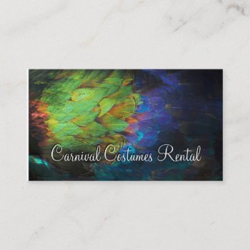 Carnival Costumes Rental Colored Feathers Card by GetArtFACTORY at Zazzle