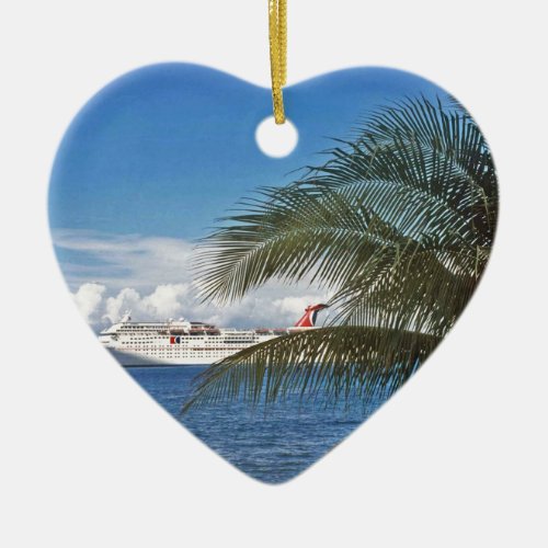 Carnival cruise ship docked at Grand Cayman Island Ceramic Ornament