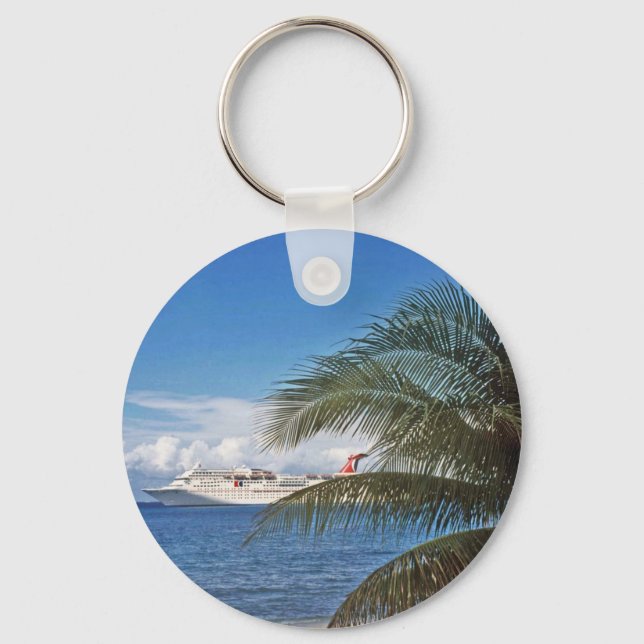 Carnival cruise ship docked at Grand Cayman Island Keychain (Front)