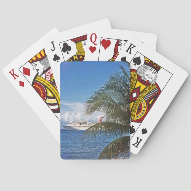Carnival cruise ship docked at Grand Cayman Island Poker Cards (Back)