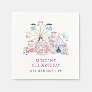 Carnival Cute Birthday Budget Party Napkins