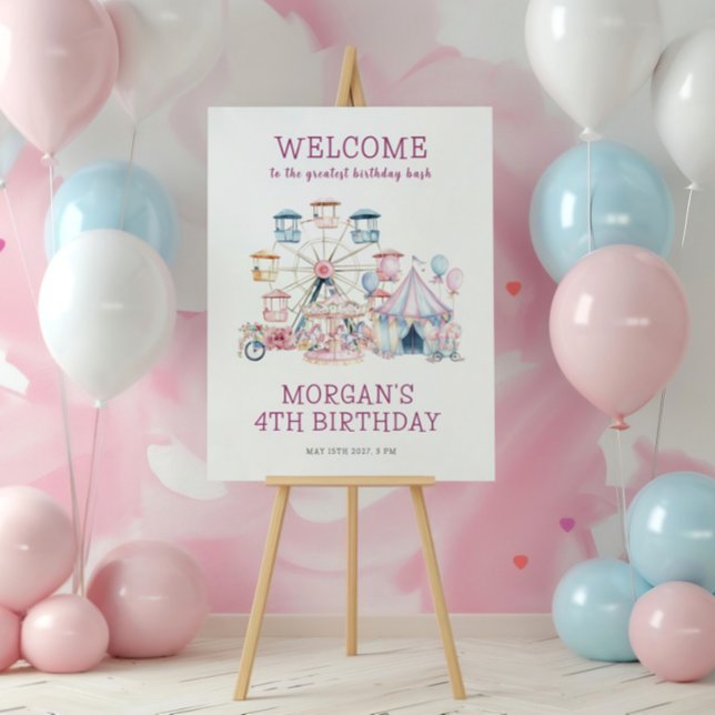Carnival Cute Birthday Budget Welcome Foam Board (Creator Uploaded)