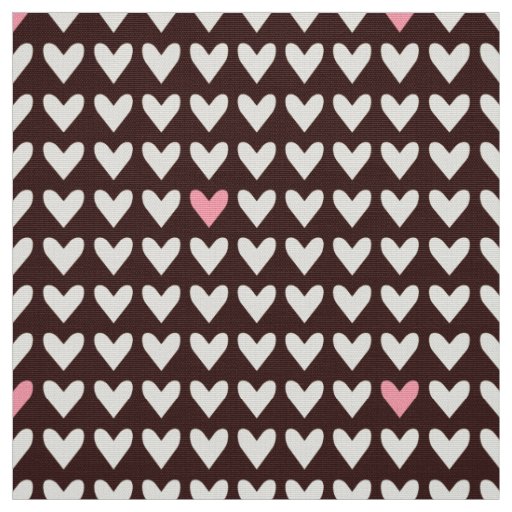 CARNIVAL - Cute Pink Valentine Hearts on Mod Brown Fabric