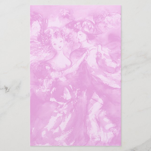 CARNIVAL DANCE 2 ,soft antique pink Stationery (Front)