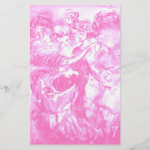 CARNIVAL DANCE ,bright  pink white Stationery