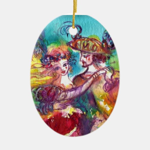 CARNIVAL DANCE  RED RUBY HEART CERAMIC ORNAMENT