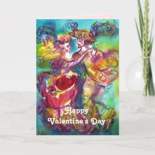 CARNIVAL DANCE Valentine's Day Red Heart Wax Seal Holiday Card