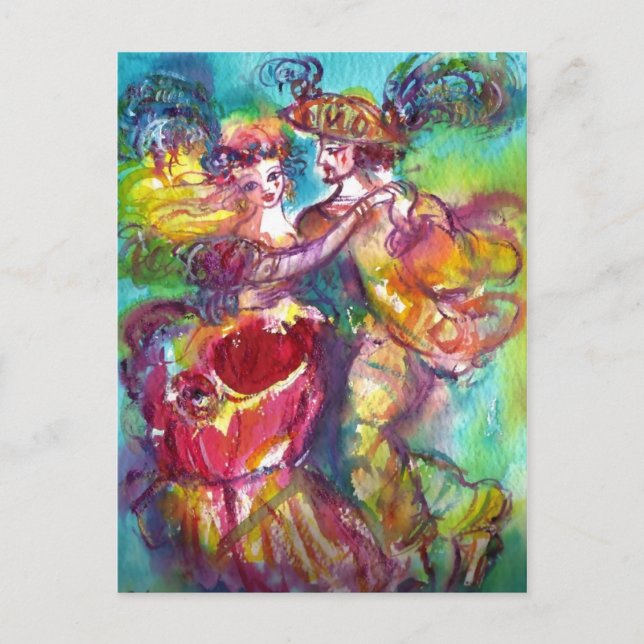 CARNIVAL DANCE Valentine's Day Red Heart Wax Seal Holiday Postcard (Front)