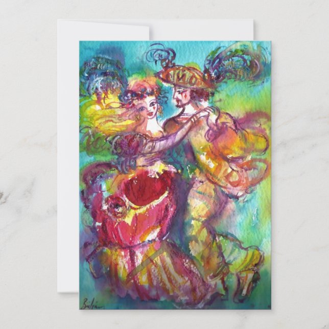 CARNIVAL DANCE Venetian Masquerade Ball Announcement (Front)