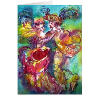 CARNIVAL DANCE / Venetian Masquerade Ball Greeting Card