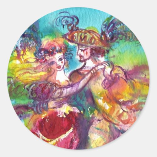 CARNIVAL DANCE Venetian Masquerade Ball Classic Round Sticker
