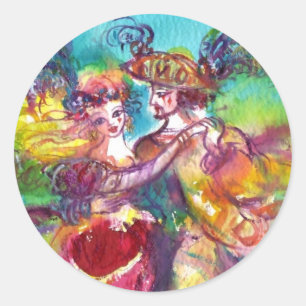 CARNIVAL DANCE Venetian Masquerade Ball Classic Round Sticker