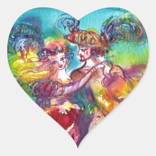 CARNIVAL DANCE Venetian Masquerade Ball Heart Sticker