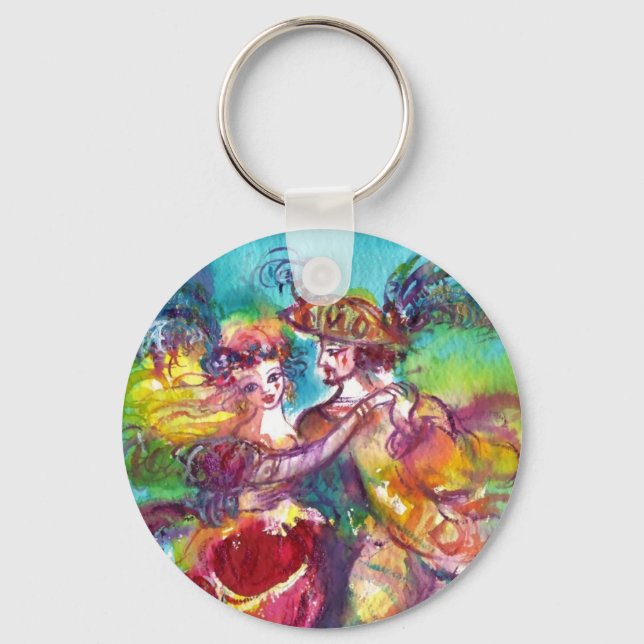 CARNIVAL DANCE Venetian Masquerade Ball Keychain (Front)