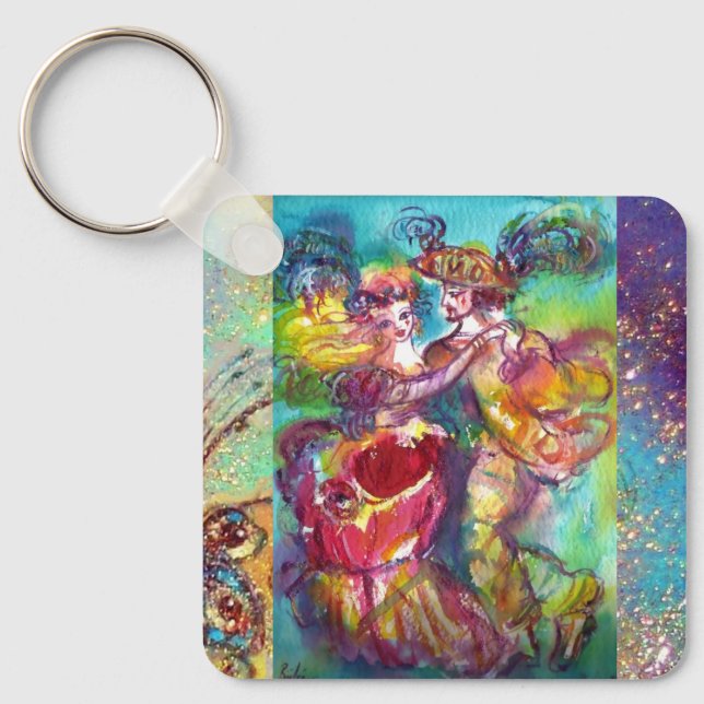 CARNIVAL DANCE Venetian Masquerade Ball Keychain (Front)