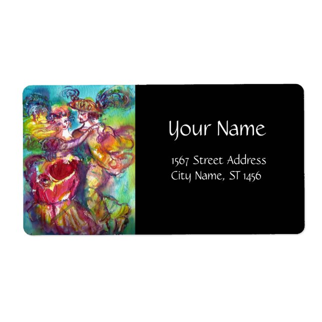 CARNIVAL DANCE Venetian Masquerade Ball Label (Front)