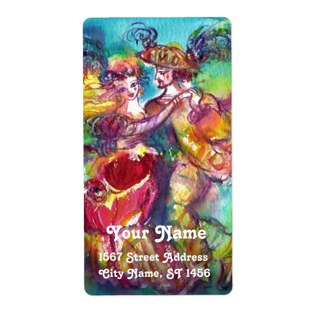 CARNIVAL DANCE Venetian Masquerade Ball Label (Front)