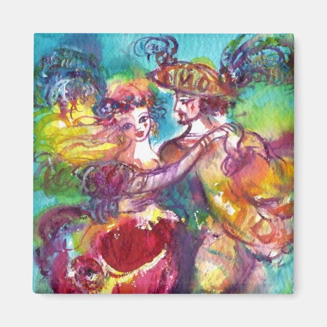 CARNIVAL DANCE Venetian Masquerade Ball Magnet (Front)