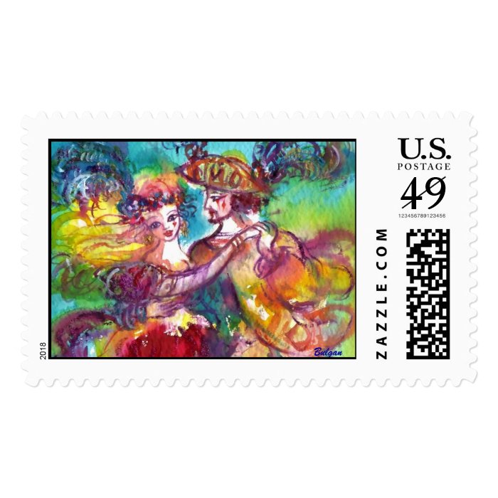 CARNIVAL DANCE Venetian Masquerade Ball Postage Stamps