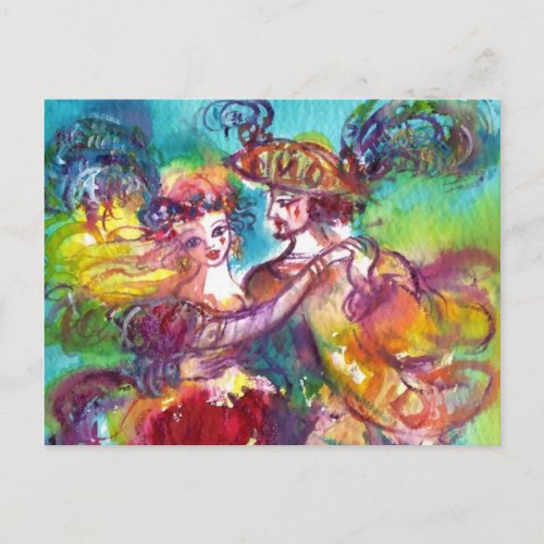 CARNIVAL DANCE Venetian Masquerade Ball Postcard