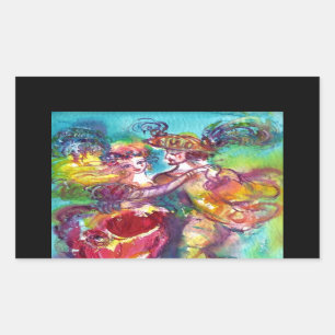CARNIVAL DANCE Venetian Masquerade Ball Rectangular Sticker