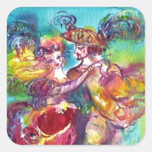 CARNIVAL DANCE Venetian Masquerade Ball Square Sticker