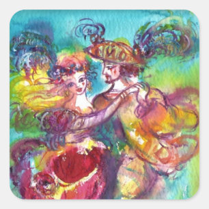CARNIVAL DANCE Venetian Masquerade Ball Square Sticker